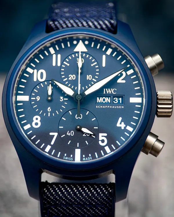 2023 IWC Schaffhausen Pilot Chronograph Top Gun "Oceana Blue" 41.9MM Blue Dial Textile/Rubber Strap (IW389404)