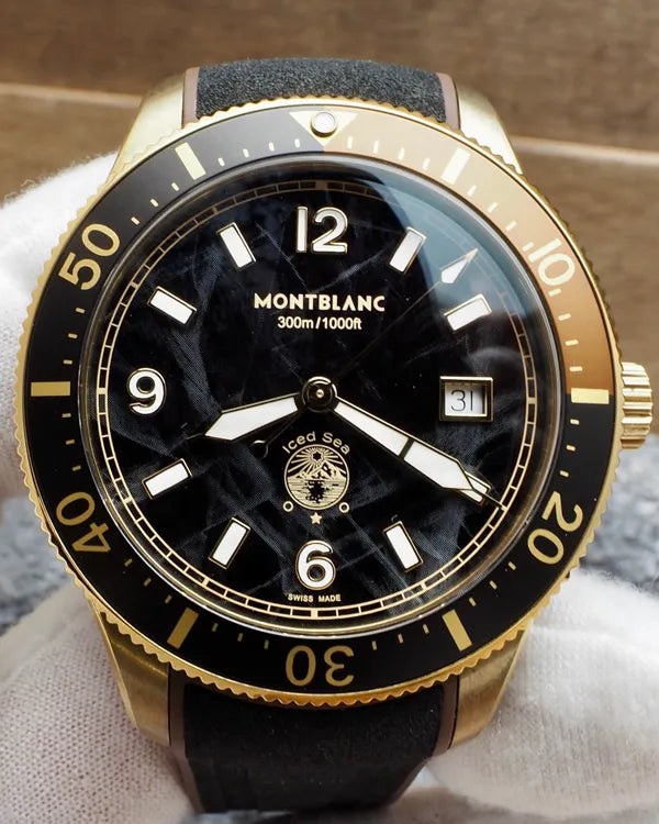Montblanc Iced Sea 41MM Black Dial Rubber Strap (MB133300)