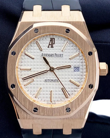 Audemars Piguet Royal Oak 39MM White Dial Leather Strap (15300OR.OO.D088CR.02)