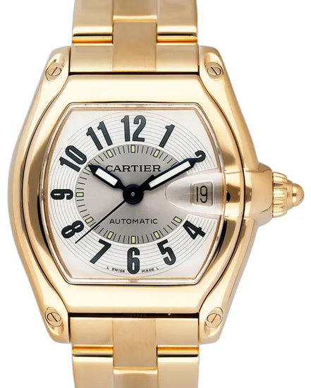 Cartier Roadster 37MM Silver Dial Yellow Gold Bracelet (W62003V1)