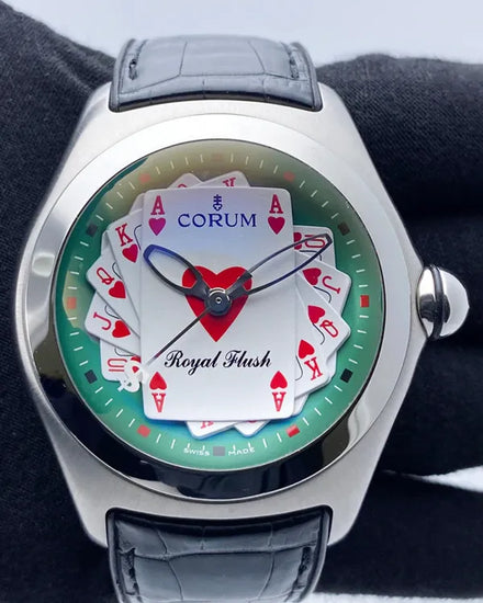 Corum Bubble "Royal Flush" S.E. 45MM Green Dial Leather Strap (082.170.20/0F01)