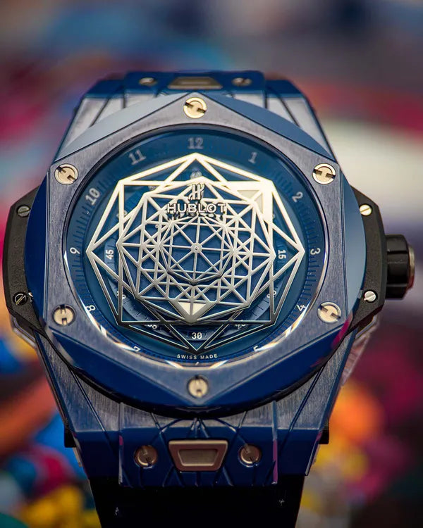 2021 Hublot Big Bang Sang Bleu L.E. 45MM Blue Dial Leather/Rubber Strap (415.EX.7179.VR.MXM19)