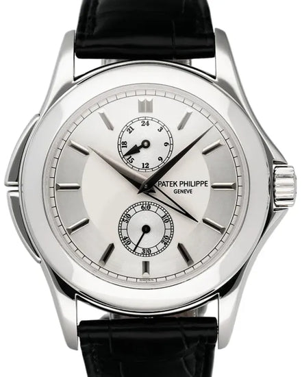 Patek Philippe Calatrava Travel Time 37MM Silver Dial Leather Strap (5134P-001)