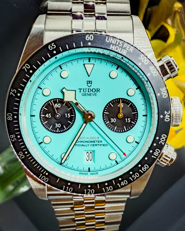 2025 Tudor Black Bay Chrono S.E. 41MM "Flamingo" Turquoise Dial Steel Bracelet (79360N)