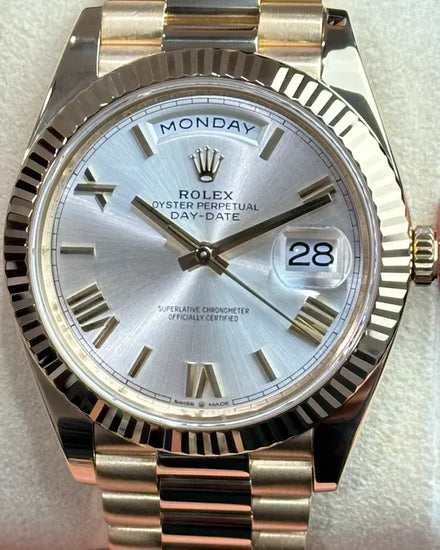 2019 Rolex Day-Date 40MM Silver Dial Yellow Gold President Bracelet (228238)