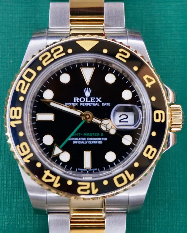 2010 Rolex GMT-Master II 40MM Black Dial Two-Tone Oyster Bracelet (116713)