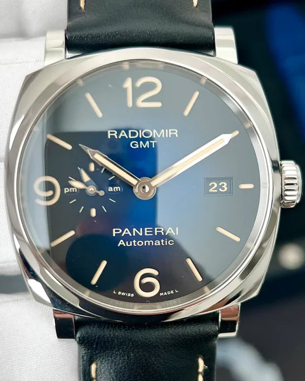 2018 Panerai Radiomir GMT 45MM Blue Dial Leather Strap (PAM00945)