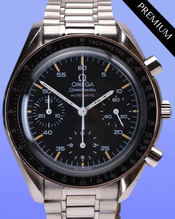 Omega Speedmaster Reduced 39MM Black Dial Steel Bracelet (175.0032)