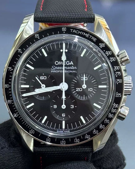 2024 Omega Speedmaster Professional Moonwatch 42MM Black Dial Aftermarket Textile Strap (310.30.42.50.01.002)