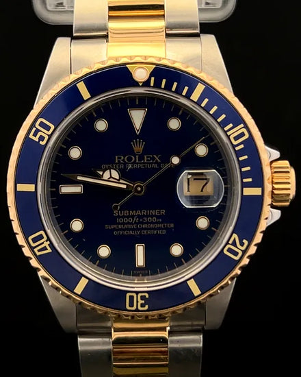 1986 Rolex Submariner Date "Bluesy" 40MM Blue Dial Two-Tone Oyster Bracelet (16803)