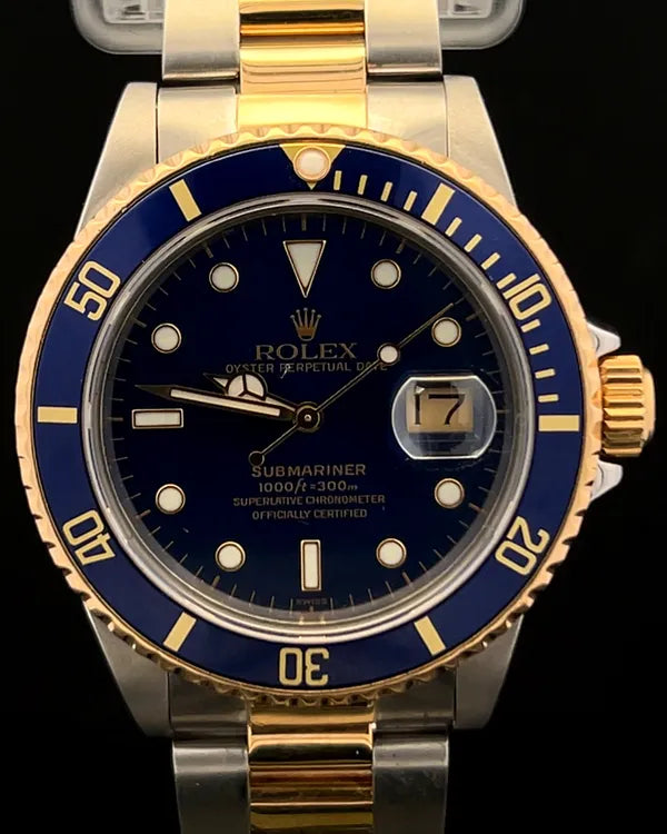 1986 Rolex Submariner Date "Bluesy" 40MM Blue Dial Two-Tone Oyster Bracelet (16803)