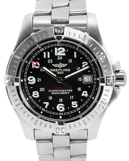 Breitling Colt 41MM Quartz Black Dial Steel Bracelet (A74380)