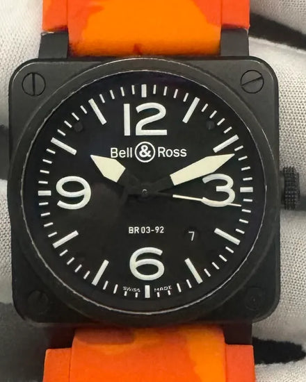 Bell & Ross BR 03 92 42MM Black Dial Aftermarket Rubber Strap (BR03-92-S)