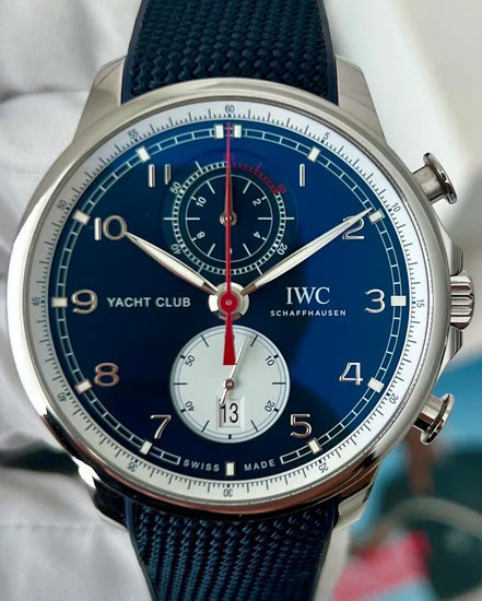 2022 IWC Schaffhausen Portugieser Yacht Club Chronograph "Orlebar Brown" S.E. 44.6MM Blue Dial Rubber Strap (IW390704)
