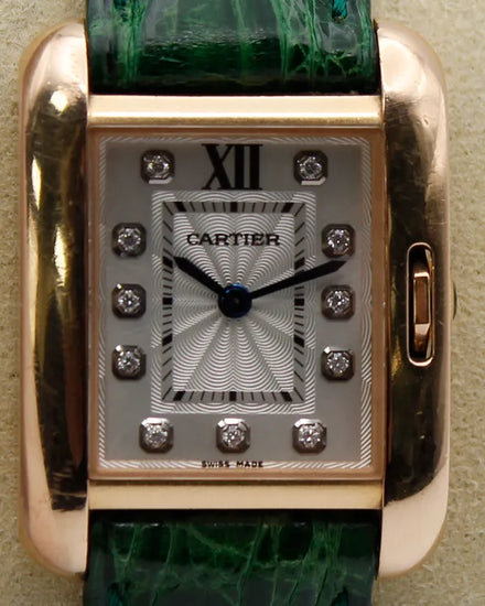 Cartier Tank 30MM Quartz Silver Dial Leather Strap (3580)