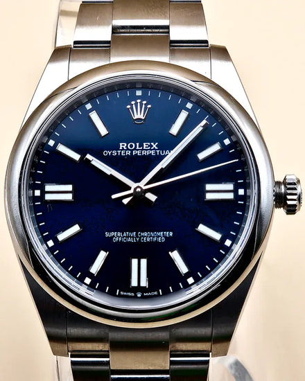 2023 Rolex Oyster Perpetual 41MM Blue Dial Oyster Bracelet (124300)