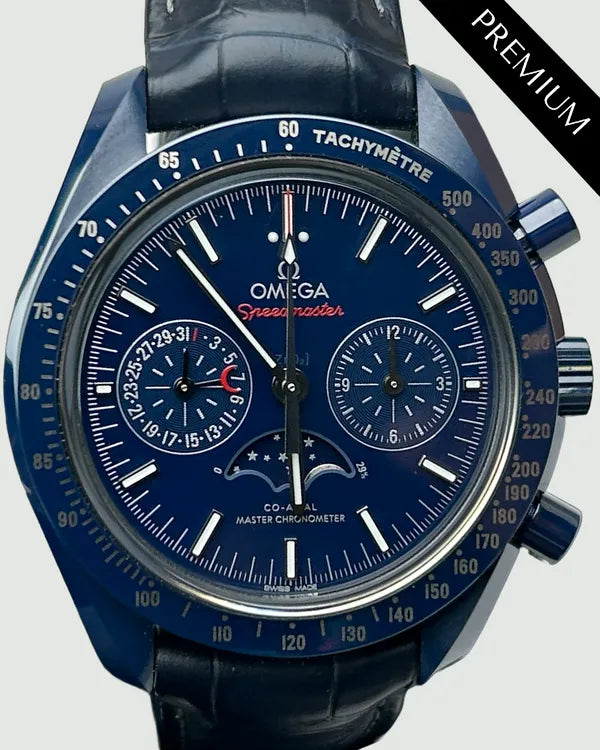 2024 Omega Speedmaster Moonphase "Blue Side of the Moon" 44.25MM Blue Dial Leather Strap (304.93.44.52.03.001)