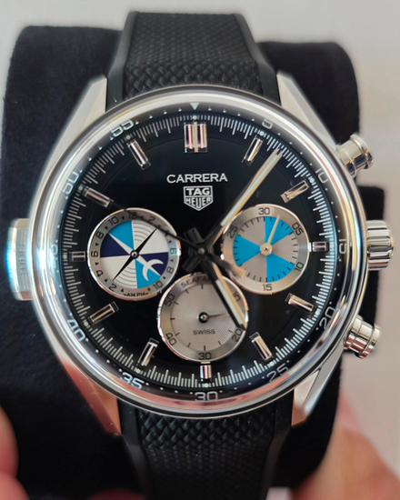 2024 Tag Heuer Carrera Chronograph Seafarer X Hodinkee L.E. 42MM Black Dial Rubber Strap (CBS2014.FT6293)