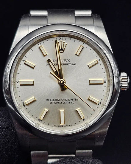 2021 Rolex Oyster Perpetual 34MM Silver Dial Oyster Bracelet (124200)