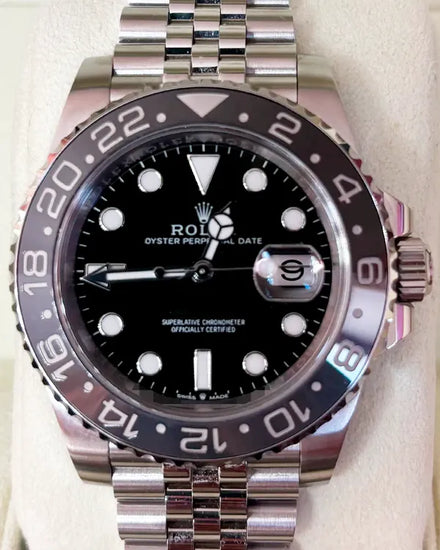 No Reserve - Rolex GMT-Master II "Bruce Wayne" 40MM Black Dial Jubilee Bracelet (126710GRNR)