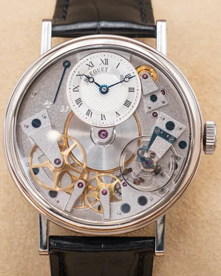 2016 Breguet Tradition 37MM Skeleton Dial Leather Strap  (7027BB/11/9V6)
