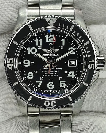 2017 Breitling Superocean II 44MM Black Dial Steel Bracelet (A17392D7/BD68)
