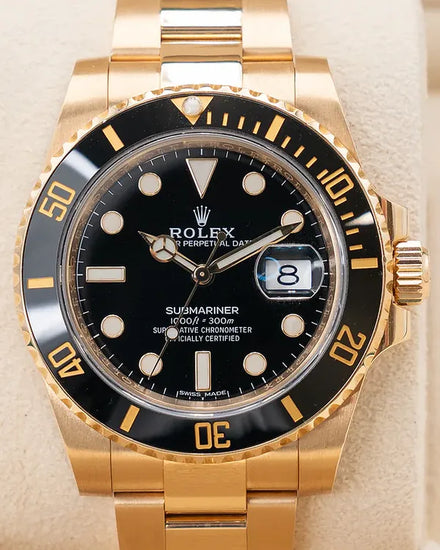 2017 Rolex Submariner Date 40MM Black Dial Yellow Gold Oyster Bracelet (116618LN)