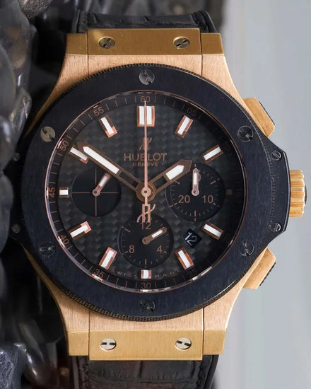 Hublot Big Bang 44MM Carbon Fiber Dial Leather Strap (301.PM.1780.RX)