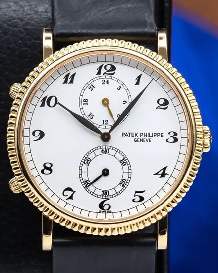 Patek Philippe World Time 34MM White Dial Leather Strap (5034J)