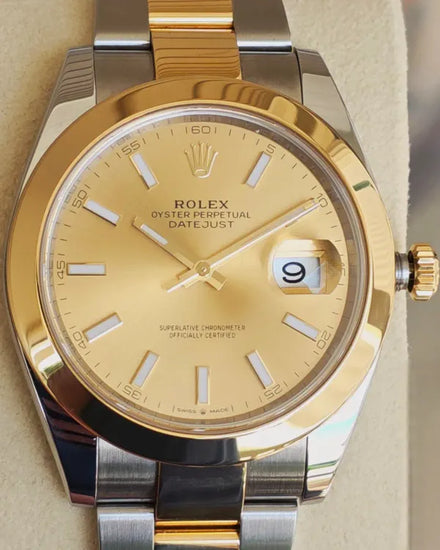 2020 Rolex Datejust 41MM Champagne Dial Two-Tone Oyster Bracelet (126303)