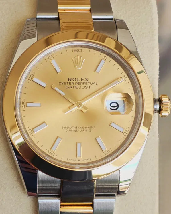 No Reserve - 2020 Rolex Datejust 41MM Champagne Dial Two-Tone Oyster Bracelet (126303)
