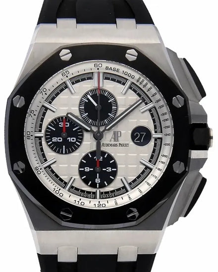 Audemars Piguet Royal Oak Offshore Chronograph 44MM Silver Dial Rubber Strap (26400SO.OO.A002CA.01)
