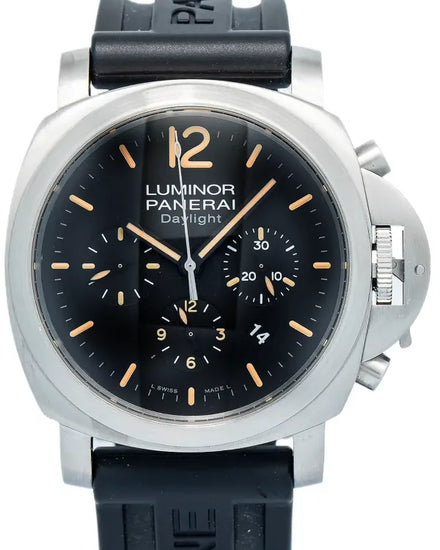 Panerai Luminor Daylight 44MM Black Dial Rubber Strap (PAM00356)
