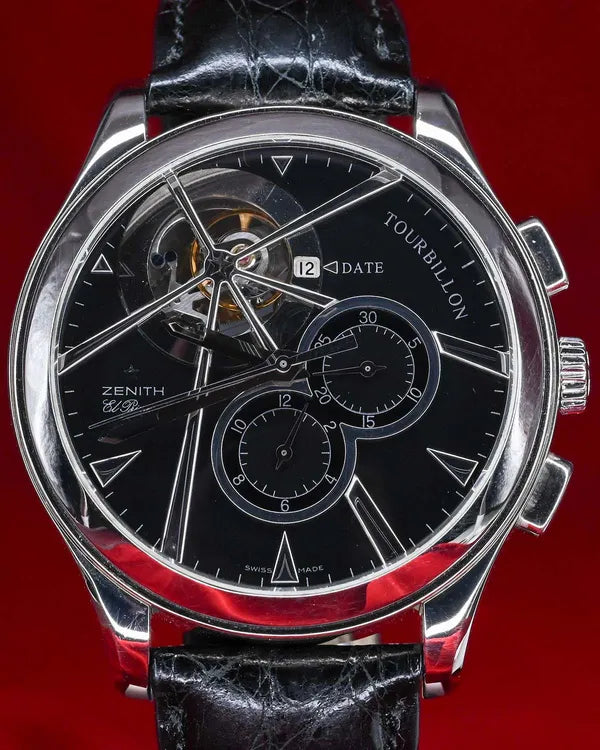 Zenith El Primero Grande Class Tourbillon L. E. 45MM Black Dial Leather Strap (65.0520.4035/21.C492)