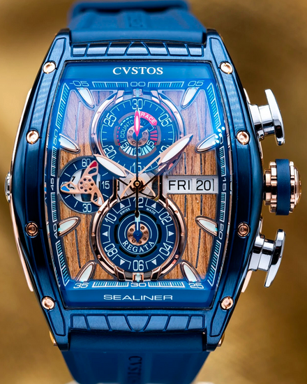 2025 CVSTOS Sealiner Chronograph 41MM Wood Dial Rubber Strap (C01107.4105001)
