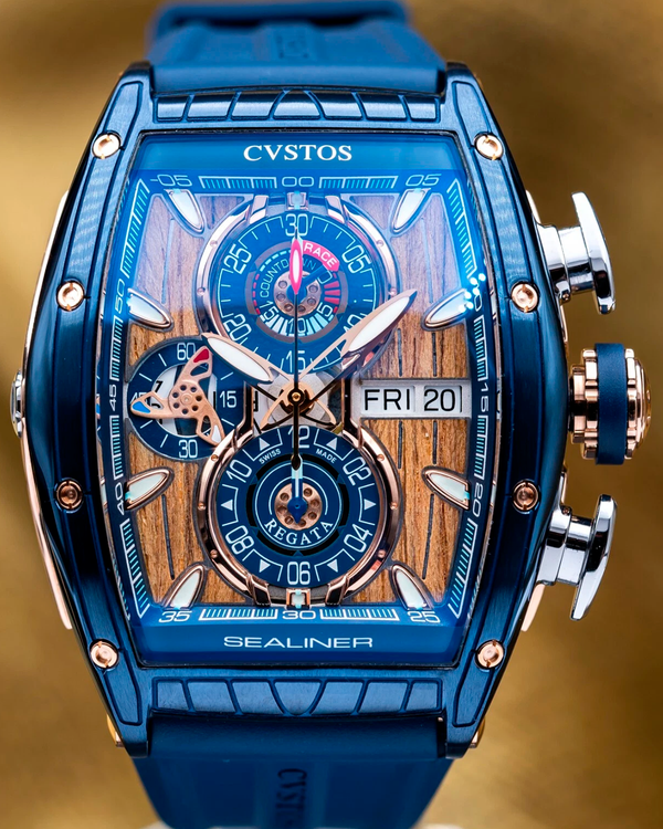 2025 CVSTOS Sealiner Chronograph 41MM Wood Dial Rubber Strap (C01107.4105001)