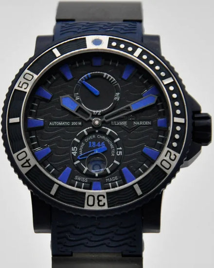 Ulysse Nardin Marine Maxi Diver "Blue Sea" L.E. 45.8MM Black Dial Rubber Strap (263-97LE-3C)