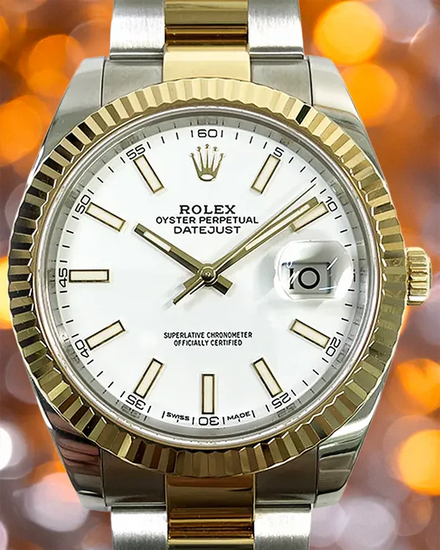 2018 Rolex Datejust 41MM White Dial Two-Tone Oyster Bracelet (126333)
