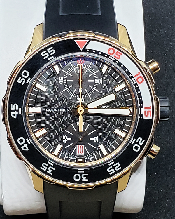 2013 IWC Schaffhausen Aquatimer Chronograph 45.6MM Black Dial Rubber Strap (IW376905)