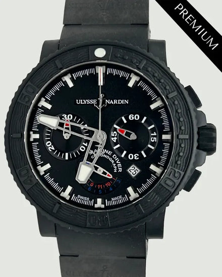 2014 Ulysse Nardin Diver Black Sea 45.8MM Black Dial Rubber Strap (353-92)