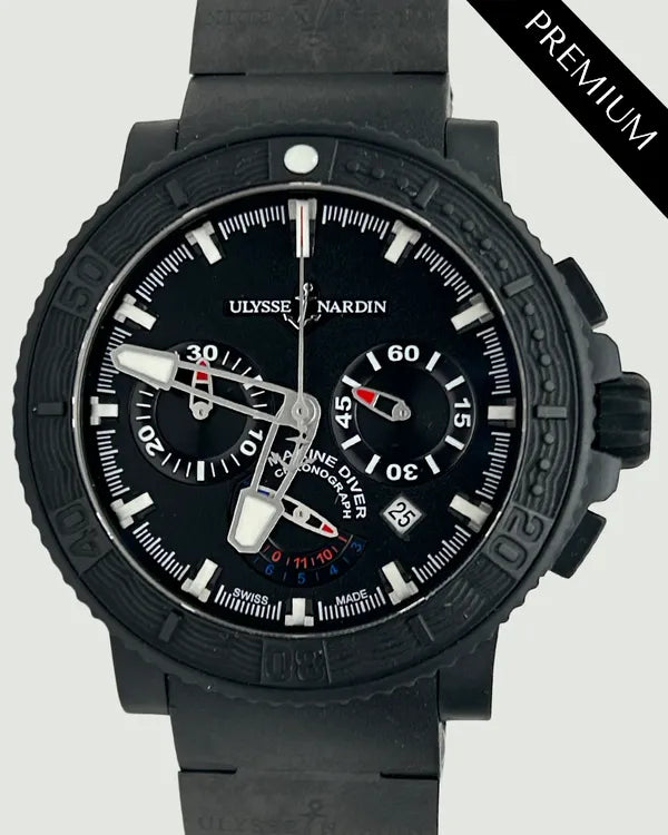 2014 Ulysse Nardin Diver Black Sea 45.8MM Black Dial Rubber Strap (353-92-3C)