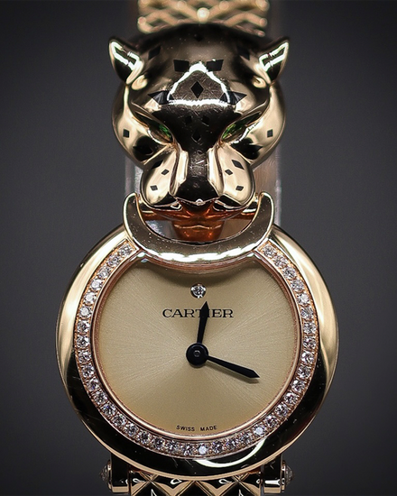 Cartier Panthère De Cartier 23.6MM Quartz Champagne Dial Rose Gold Bracelet (HPI01381)