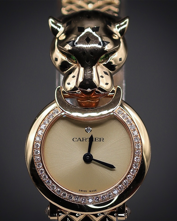 Cartier Panthère De Cartier 23.6MM Quartz Champagne Dial Rose Gold Bracelet (HPI01381)