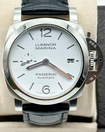 2022 Panerai Luminor Marina Quaranta 40MM White Dial Leather Strap (PAM01271)
