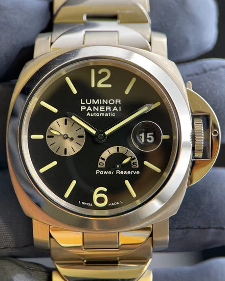 2008 Panerai Luminor Power Reserve 44MM Black Dial Titanium Bracelet (PAM00171)