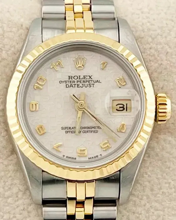 1986 (9.2 Mill. Serial) Rolex Lady-Datejust 26MM White "Jubilee" Dial Two-Tone Jubilee Bracelet (69173)