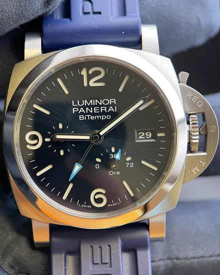 2024 Panerai Luminor BiTempo Power Reserve 44MM Blue Dial Rubber Strap (PAM01361)