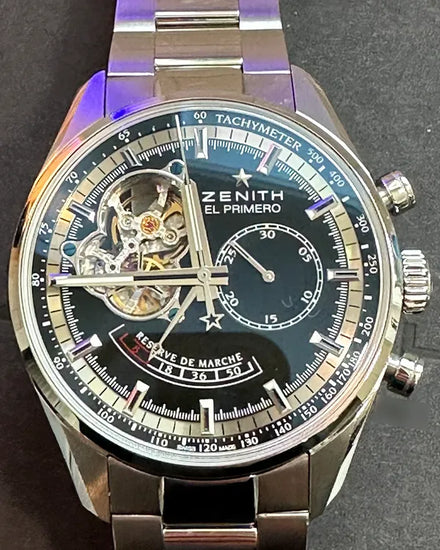 2017 Zenith Chronomaster 42MM Black Dial Steel Bracelet (03.2080.4021/21.M2040)