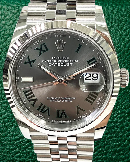 2022 Rolex Datejust "Wimbledon" 36MM Slate Dial Jubilee Bracelet (126234)