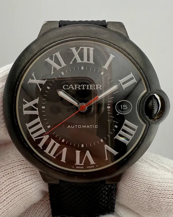 2017 Cartier Ballon Bleu 42MM Black Dial Rubber Strap (WSBB0015)